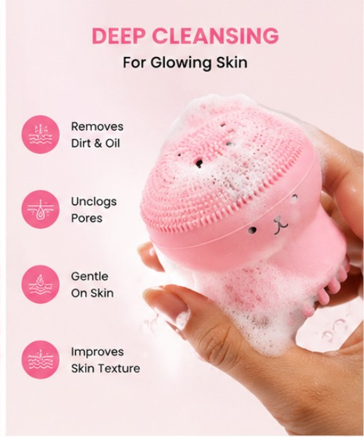 Cute Silicone Facial Cleansing Brush For Glowing Skin || pack of 2